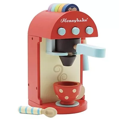 - Honeybake Wooden Cafe Machine Set Pretend Kitchen Play Toy Set | • £38.99