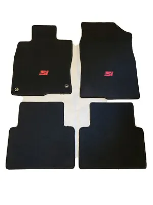 Fits 16-19 Honda Civic 4DR Floor Mats Black 4PC W/Emblem H 2 • $58.49