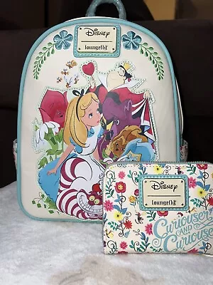 Loungefly Disney Alice In Wonderland Floral Character Portrait Mini Backpack Set • $105