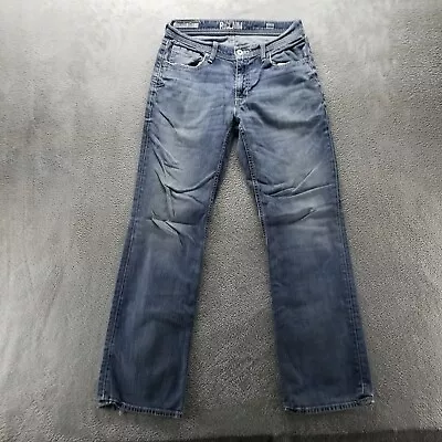 Reclaim Jeans Mens 31x30 Blue Bootcut Low Rise Stretch Faded Denim • $20.98