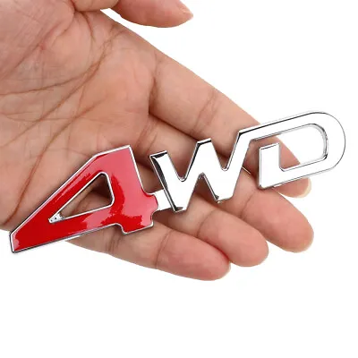 Car Fender Tailgate Red 4WD Badge Sticker 3D Metal Emblem Decal Accessories • $3.85