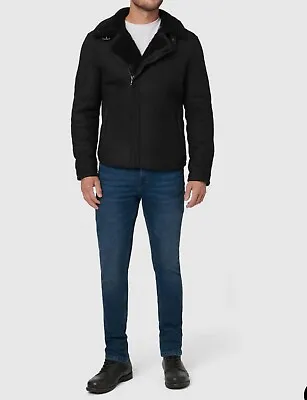 Aquatalia Men’s Leather And Shearling Jacket NWT 54UK/44US • $395