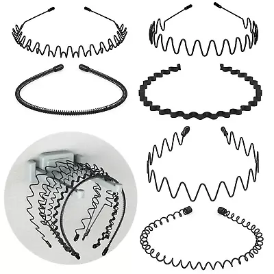 6 Pieces Metal Headband Men/WomenHairbands Spring Hair Hoop With Holder Organiz • $15.88