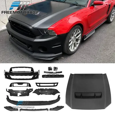 Fits 10-14 Ford Mustang Front Bumper Cover GT500 Conversion With Hood Grille Lip • $1230.99