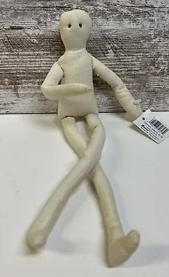 Muslin Doll Body Bendable Legs & Arms 14” Bead Eyes Crafts Paintable Vtg NOS • $7.99