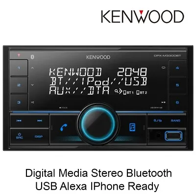 Kenwood DPX-M3300BT - Digital Media Car Stereo Bluetooth USB Alexa IPhone Ready • £134.99