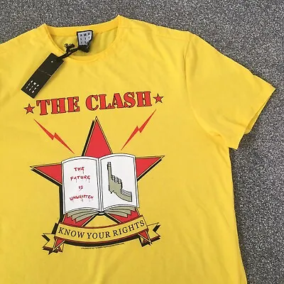 £17 • Buy The Clash Know Your Rights T Shirt Mens Small To Medium Yellow Amplified BNWT