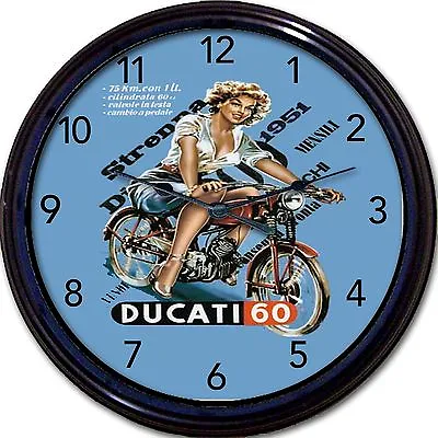 Ducati 60 Motorcycle Wall Clock Chopper Hog Biker Easy Rider Italy Garage 10  • $30.99