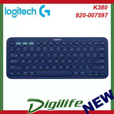 Logitech K380 Multi-Device Wireless Bluetooth Keyboard - Blue 920-007597 • $65