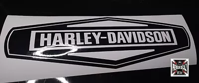 2x 200mm Wide PREMIUM BLACK Harley Davidson Die Cut Tank Vinyl Decals F100 Chev • $58