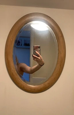 £12 • Buy Reduced!! VICTORIAN OVAL BEVELLED MIRROR - ASH WOOD