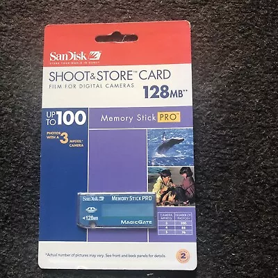 SanDisk Shoot  Store 128MB Memory Stick PRO Card -New Sealed • $24.99