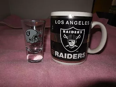 Vintage Los Angeles Raiders Coffee Mug And Shot Glass • $39