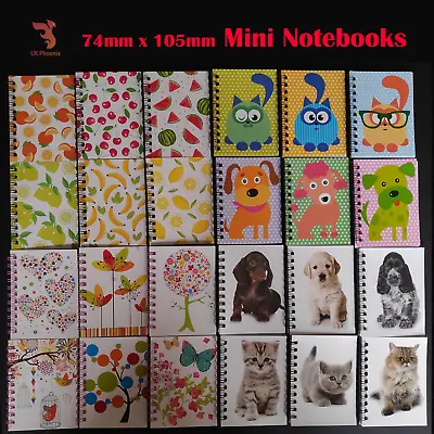 Mini Notebooks Note A7 Notepads Pocket Book Kids School Cartoon Cat Dog Puppies • £2.25