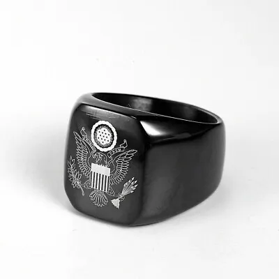 Vintage America Eagle US Army Ring Stainless Steel Army Veteran Patriot Ring • $12.98