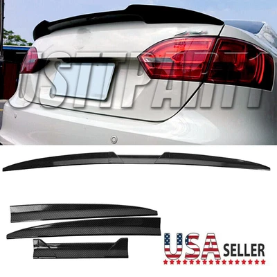 $35.95 • Buy Carbon Fiber Car Rear Spoiler Tail Wing Trunk Spoiler Lip For VW Passat Jetta