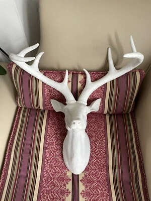 £5 • Buy White Deer Stag Head Wall Mounted Sculpture Excellent Condition