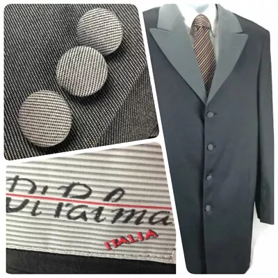 Di Palma Italia Mens Gray Morning Wedding Suit 44 Pants 34 X 30  4 Button  #0307 • $40