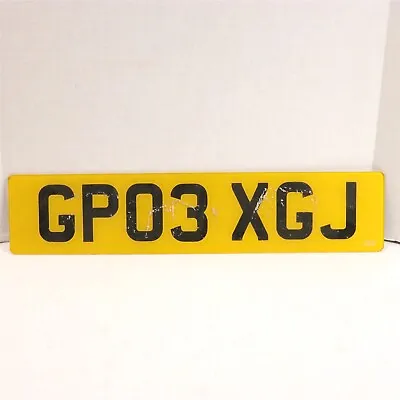 Vintage Great Britain Uk Vehicle Licence Plate  Gp03 Xgj  Used 20 1/2  X 4 3/8  • $23.98