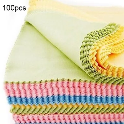 100× Microfiber Phone Screen Camera Lens Glasses Cleaning Cloth Square Cleaners • $9.26