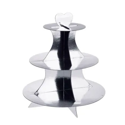 3 Tier Cupcake Stand Muffin Holder Cardboard Cake Rack Kids Party Balloons  • £1.99