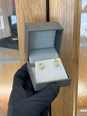 £981.50 • Buy Tiffany & Co. 18k Gold Open Heart Stud Earrings