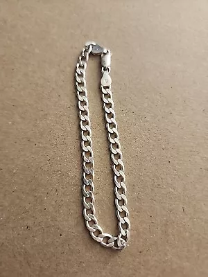 925 Sterling Silver Vintage Italy Cuban Curb Link Bracelet 8  • $39