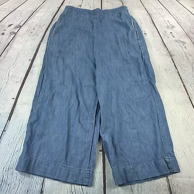 Madewell Chambray Huston Pull-On Crop Pants Womens Sz Small • $13.28