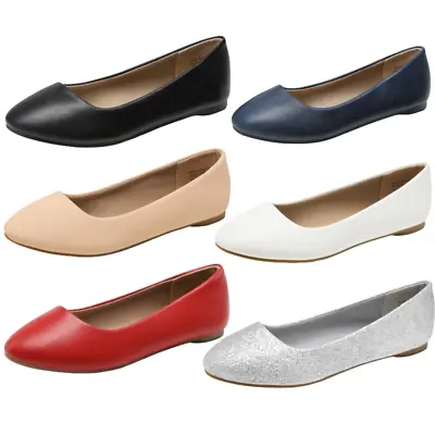 Women Ballerina Ballet Flats Round Toe Comfortable Casual Slip On Flat Shoes • $30.49