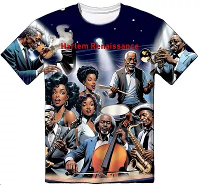 Harlem Renassiance T-Shirt Color Miles Davis Dizzy Coltrane Holiday Jazz • $24.99