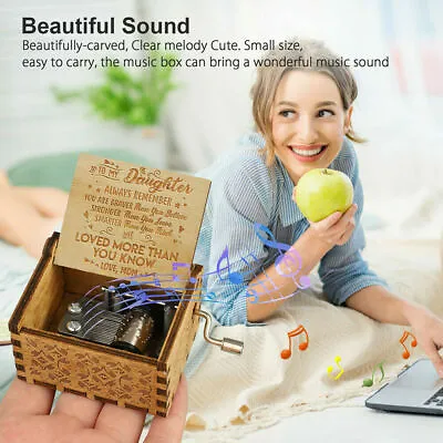 $4.79 • Buy You Are My Sunshine-Wooden Engraved Music Box Gift For Mom/Dad To Daughter/Son