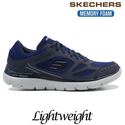 Mens Skechers Trainers Casual Sports Memory Foam Running Gym Walking Shoes Size • £39.95