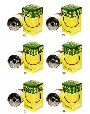 Mann Set Of 6 Oil Filters PF1050/1n For Mercedes W124 W201 190D E300 300D Diesel • $64.95