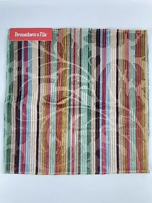 12 X 13  Brunschwig & Fils Etoile Jewel Velvet Remnant Stripe Fabric Designer • $15