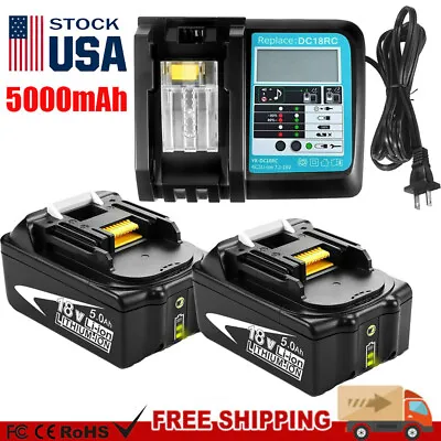 2X 18V 5Ah Battery Replace For Makita BL1850 BL1860 BL1840 1830 B BL1815 Charger • $91.90