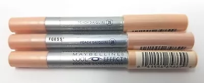 (3) Maybelline Cool Effect Cooling Shadow/Liner 26 Peach Daiquiri 0.07 Oz SEALED • $9.99