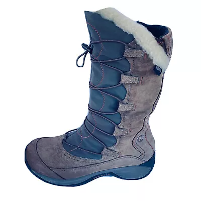 Merrell Womens Sz 6.5 M Encore Apex Suede Zip Insulated Winter Snow Boots J66642 • $32.99