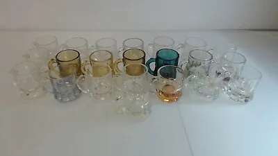 22 Vintage Federal Glass Mini Beer Mug Shot Glass 2 Inch 1 Oz  Assorted Colors • $49.99
