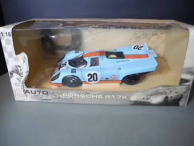 AUTO ART Porsche 917K Steve McQueen Gulf Le Mans #20 1/18 Scale Diecast Car • $235