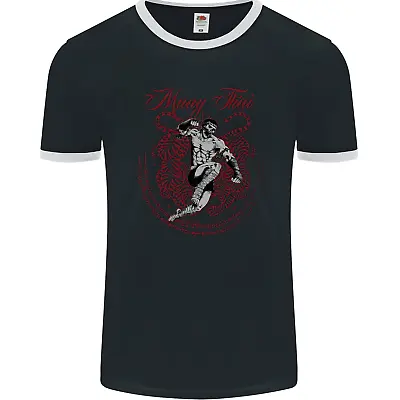 Muay Thai Tiger Warrior MMA Martial Arts Mens Ringer T-Shirt FotL • £8.99