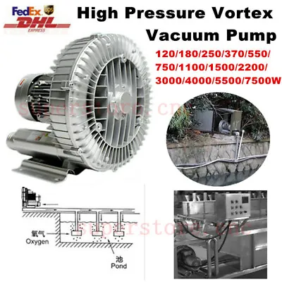 $519.99 • Buy 1100W High Pressure 25Kpa Vortex Vacuum Pump Industrial Cleaner Booster Fan 220V
