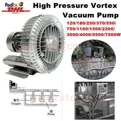 Industrial Vortex Vacuum Pump Cleaner Fan High Pressure Dry Air Blower 220/380V • $295