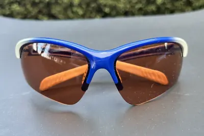 Authentic MAXX HD Domain Blue & White Wraparound Sunglasses - Bad Lenses • $1.99