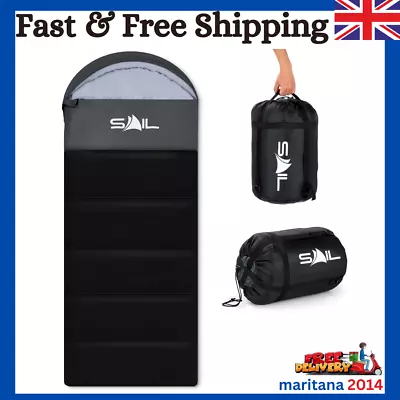 SAIL XL Sleeping Bag Extra Wide For Big & Tall Person 3-4 Season UK • £35.94