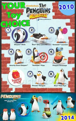 McDonald's 2010 2014 PENGUINS Of MADAGASCAR Penguin Arctic Bird YOUR Toy CHOICE • $2