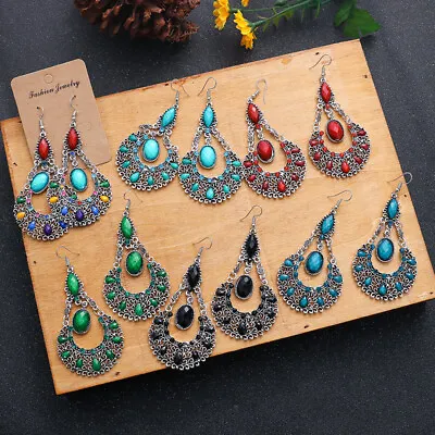 $2.99 • Buy Bohemian Vintage Exquisite Dangle Chandelier Earrings Glamorous Holiday Jewelry