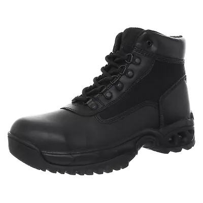 Ridge Men Steel Toe Leather Non-Slip Tactical Military Work Black Shoe Boot • $54.95