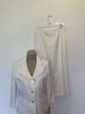 New $240. Le Suit Size 10 Vanilla Ice 3/4 Sleeve Long Skirt Suit • $79.99