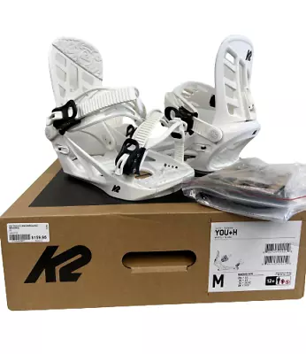 $160 K2 You+H 2023 Snowboard Binding NIB  Size M 5-9 Youth Jr White Free Ship • $119.99