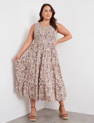 $28.04 • Buy Beme Sleeveless Shirred Bodice Maxi Dress Womens Plus Size Clothing  Dresses